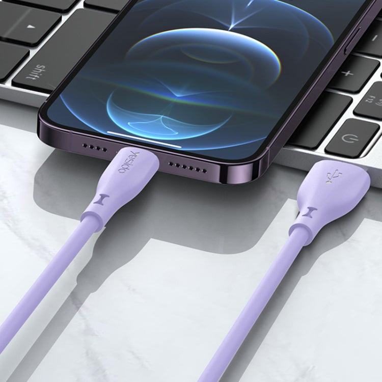 Yesido CA119L USB to 8 Pin Silicone Charging Data Cable, Cable Length: 1m(Purple) - Normal Style Cable by Yesido | Online Shopping South Africa | PMC Jewellery | Buy Now Pay Later Mobicred