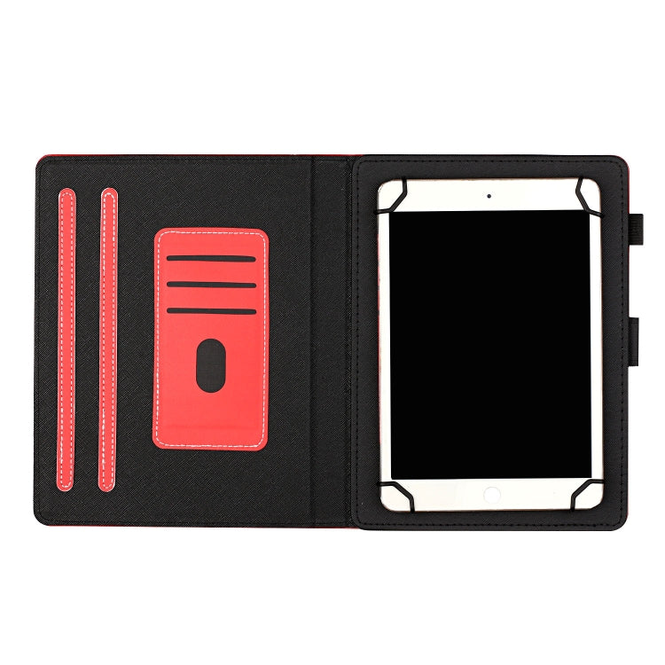For 10 inch Universal Solid Color Horizontal Flip Leather Case with Card Slots & Holder & Pen Slot(Red) - 10 - 11 inch by PMC TechLife | Online Shopping South Africa | PMC TechLife | Buy Now Pay Later Mobicred