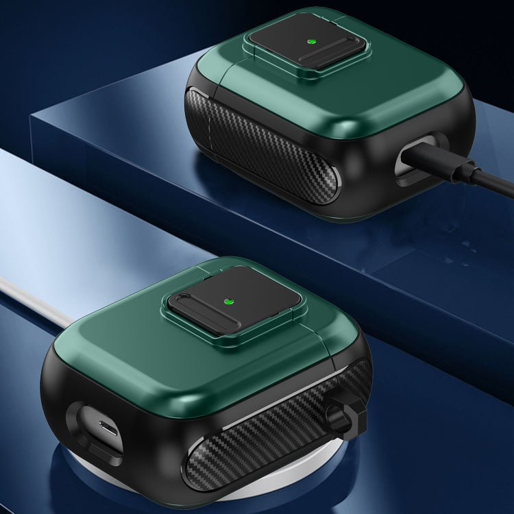 For AirPods Pro 2 TPU + PC Wireless Earphones Case with Magnetic Switch(Green) - For AirPods Pro 2 by PMC Jewellery | Online Shopping South Africa | PMC Jewellery | Buy Now Pay Later Mobicred
