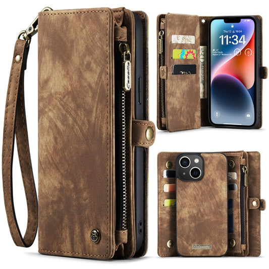 For iPhone 15 Plus CaseMe 008 Detachable Multifunctional Leather Phone Case(Brown) - iPhone 15 Plus Cases by CaseMe | Online Shopping South Africa | PMC Jewellery | Buy Now Pay Later Mobicred