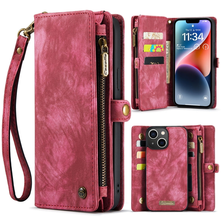 For iPhone 15 CaseMe 008 Detachable Multifunctional Leather Phone Case(Red) - free shipping - PMC Jewellery - Order now!