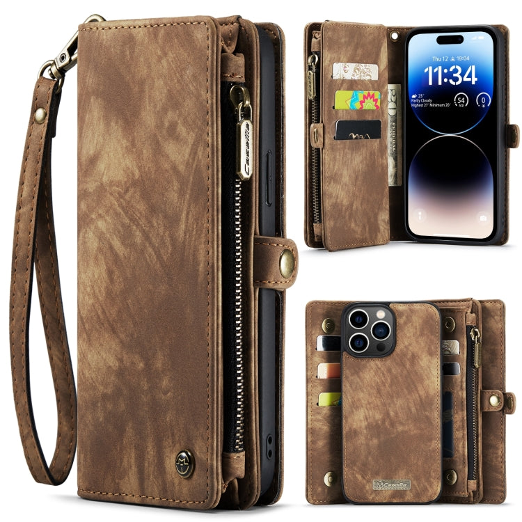 For iPhone 15 Pro Max CaseMe 008 Detachable Multifunctional Leather Phone Case(Brown) - free shipping - PMC Jewellery - Order now!