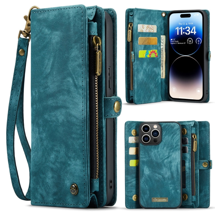 For iPhone 15 Pro Max CaseMe 008 Detachable Multifunctional Leather Phone Case(Blue) - iPhone 15 Pro Max Cases by CaseMe | Online Shopping South Africa | PMC Jewellery | Buy Now Pay Later Mobicred