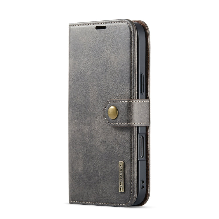 For iPhone 16 Pro DG.MING Crazy Horse Texture Detachable Magnetic Leather Phone Case(Grey) - iPhone 16 Pro Cases by DG.MING | Online Shopping South Africa | PMC Jewellery | Buy Now Pay Later Mobicred