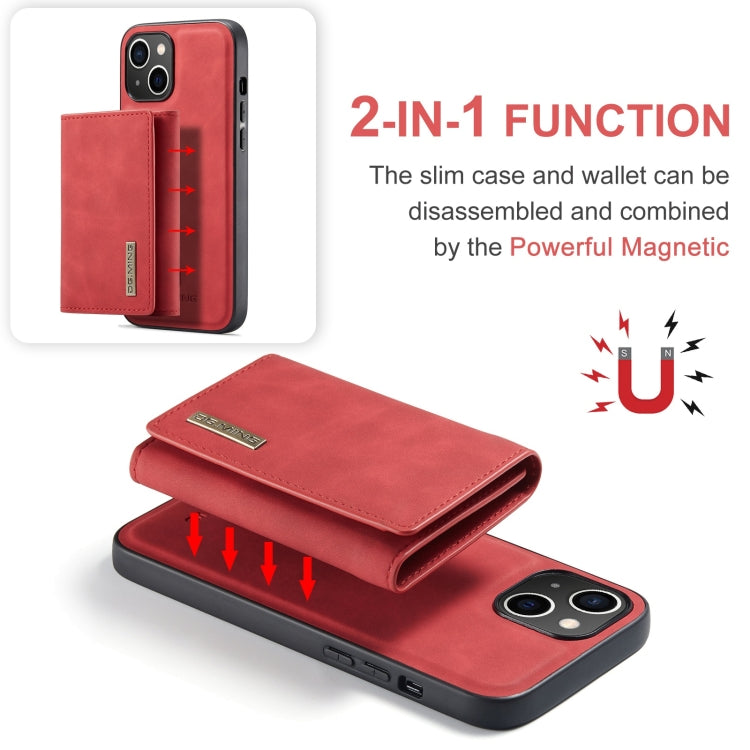 For iPhone 15 DG.MING M1 Series 3-Fold Multi Card Wallet Leather Phone Case(Red) - iPhone 15 Cases by DG.MING | Online Shopping South Africa | PMC Jewellery