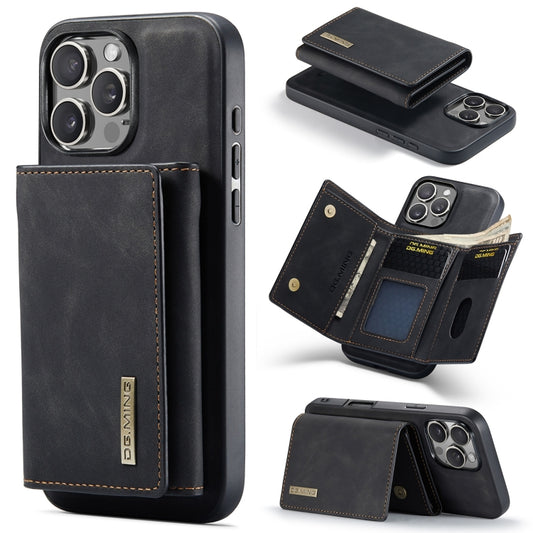 For iPhone 16 Pro DG.MING M1 Series 3-Fold Multi Card Wallet Leather Phone Case(Black) - iPhone 16 Pro Cases by DG.MING | Online Shopping South Africa | PMC Jewellery | Buy Now Pay Later Mobicred