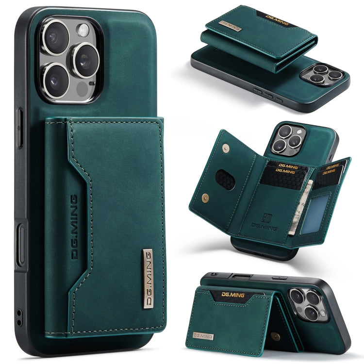 For iPhone 16 Pro Max DG.MING M2 Series 3-Fold Card Bag Wallet Leather Phone Case(Green) - iPhone 16 Pro Max Cases by DG.MING | Online Shopping South Africa | PMC Jewellery | Buy Now Pay Later Mobicred