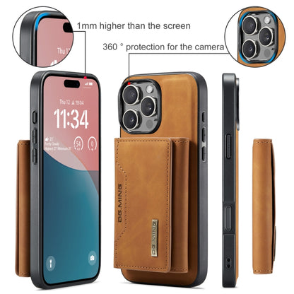 For iPhone 16 Pro DG.MING M2 Series 3-Fold Card Bag Wallet Leather Phone Case(Brown) - iPhone 16 Pro Cases by DG.MING | Online Shopping South Africa | PMC Jewellery | Buy Now Pay Later Mobicred