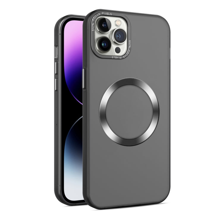 For iPhone 11 Pro Max CD Texture MagSafe Frosted Translucent Phone Case(Black) - iPhone 11 Pro Max Cases by PMC Jewellery | Online Shopping South Africa | PMC Jewellery