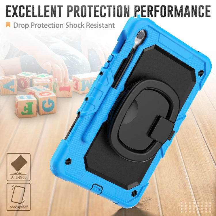 For Samsung Galaxy Tab S9 D Type Silicone Hybrid PC Tablet Case with Handle Holder(Light Blue) - free shipping - PMC Jewellery - Order now!