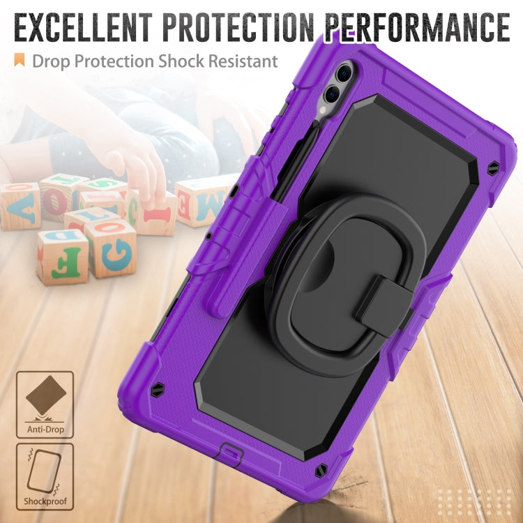 For Samsung Galaxy Tab S9+ / S10+ D Type Silicone Hybrid PC Tablet Case with Handle Holder(Purple) - Galaxy Tab S9+ Cases by PMC Jewellery | Online Shopping South Africa | PMC Jewellery | Buy Now Pay Later Mobicred