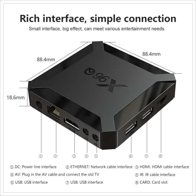 X96Q HD 4K Smart TV Box without Wall Mount, Android 10.0, Allwinner H313 Quad Core ARM Cortex A53 , Support TF Card, HDMI, RJ45, AV, USBx2, Specification:2GB+16GB - Allwinner H3 by PMC Jewellery | Online Shopping South Africa | PMC Jewellery | Buy Now Pay Later Mobicred