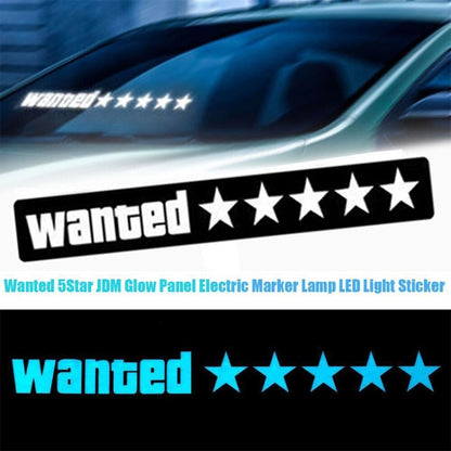 EL Luminous Car Stickers Cold Light Car Stickers Car Luminous Pattern Decoration(Wanted Red) - Decorative Sticker by PMC Jewellery | Online Shopping South Africa | PMC Jewellery | Buy Now Pay Later Mobicred