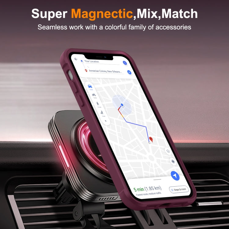 For iPhone 13 Pro Max / 12 Pro Max MagSafe Magnetic Rotating Holder Phone Case(Wine Red) - iPhone 13 Pro Max Cases by PMC Jewellery | Online Shopping South Africa | PMC Jewellery