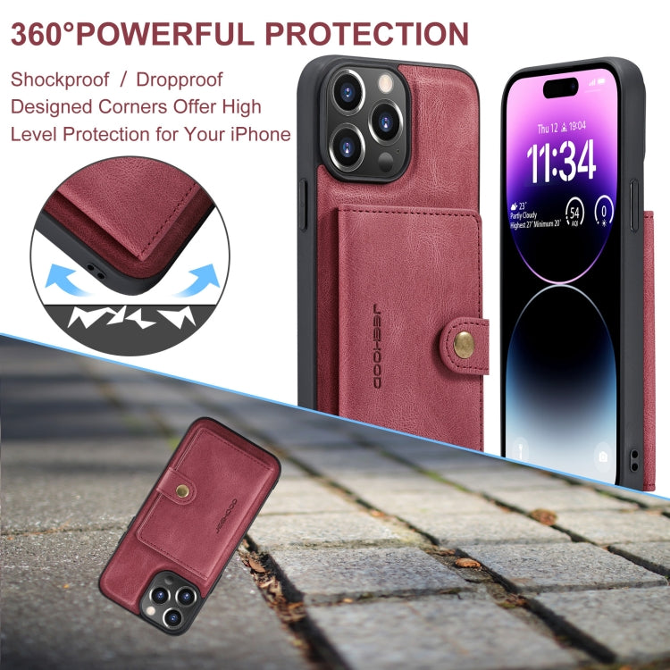 For iPhone 15 Pro Max JEEHOOD Retro Magnetic Detachable Leather Phone Case(Red) - iPhone 15 Pro Max Cases by JEEHOOD | Online Shopping South Africa | PMC Jewellery | Buy Now Pay Later Mobicred