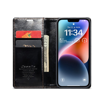 For iPhone 15 Plus CaseMe 003 Crazy Horse Texture Leather Phone Case(Black) - iPhone 15 Plus Cases by CaseMe | Online Shopping South Africa | PMC Jewellery | Buy Now Pay Later Mobicred