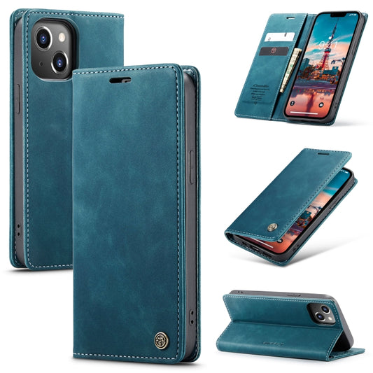 For iPhone 15 CaseMe 013 Multifunctional Horizontal Flip Leather Phone Case(Blue) - iPhone 15 Cases by CaseMe | Online Shopping South Africa | PMC Jewellery | Buy Now Pay Later Mobicred