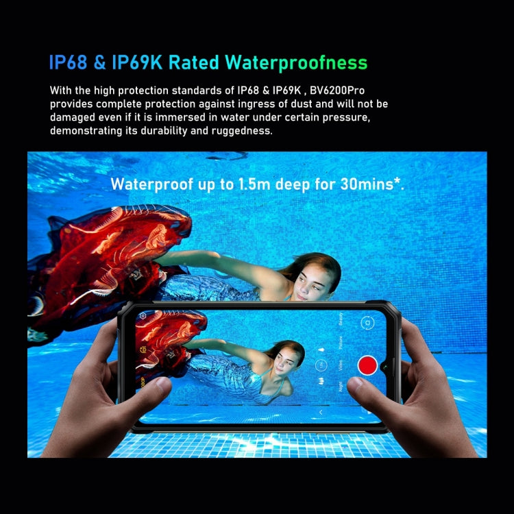 Blackview BV6200 Pro, 6GB+128GB, IP68/IP69K/MIL-STD-810H, 6.56 inch Android 13 MediaTek Helio P35 Octa Core, Network: 4G, OTG(Green) - free shipping - PMC TechLife - Order now!