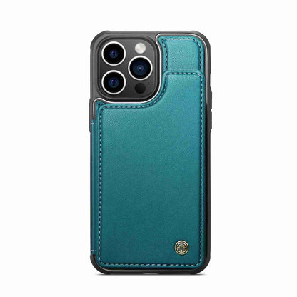 For iPhone 15 Pro Max CaseMe C22 Card Slots Holder RFID Anti-theft Phone Case(Blue Green) - iPhone 15 Pro Max Cases by CaseMe | Online Shopping South Africa | PMC Jewellery | Buy Now Pay Later Mobicred