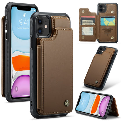 For iPhone 11 CaseMe C22 Card Slots Holder RFID Anti-theft Phone Case(Brown) - iPhone 11 Cases by CaseMe | Online Shopping South Africa | PMC Jewellery | Buy Now Pay Later Mobicred