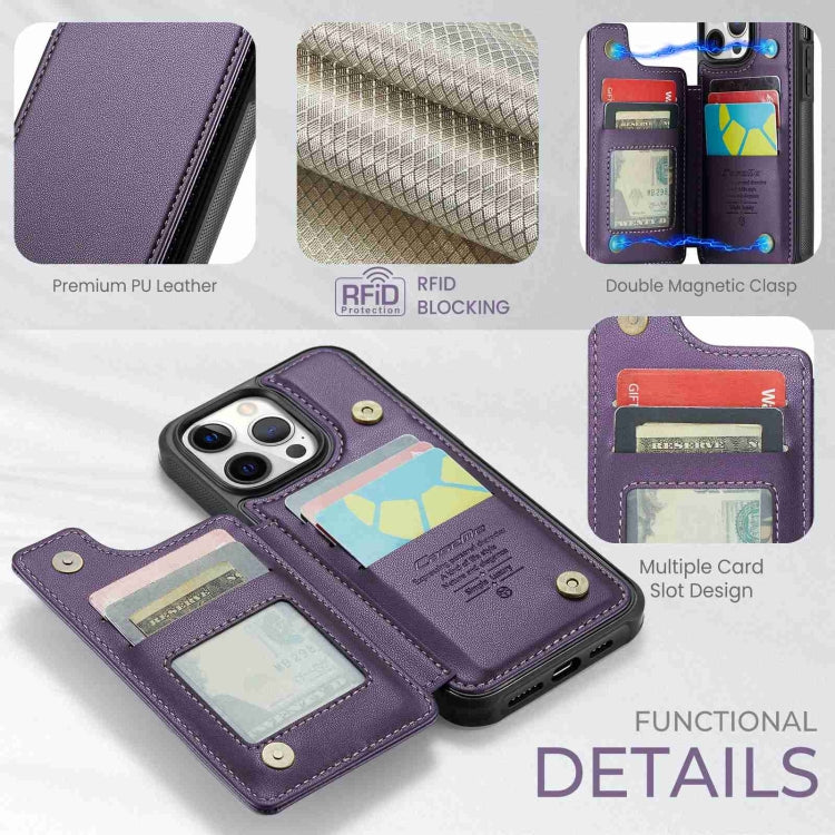 For iPhone 12 Pro Max CaseMe C22 Card Slots Holder RFID Anti-theft Phone Case(Purple) - iPhone 12 Pro Max Cases by CaseMe | Online Shopping South Africa | PMC Jewellery | Buy Now Pay Later Mobicred