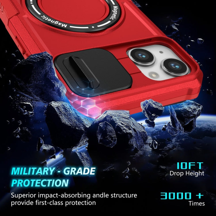 For iPhone 14 Plus Sliding Camshield Magsafe Holder TPU Hybrid PC Phone Case(Red) - iPhone 14 Plus Cases by PMC Jewellery | Online Shopping South Africa | PMC Jewellery