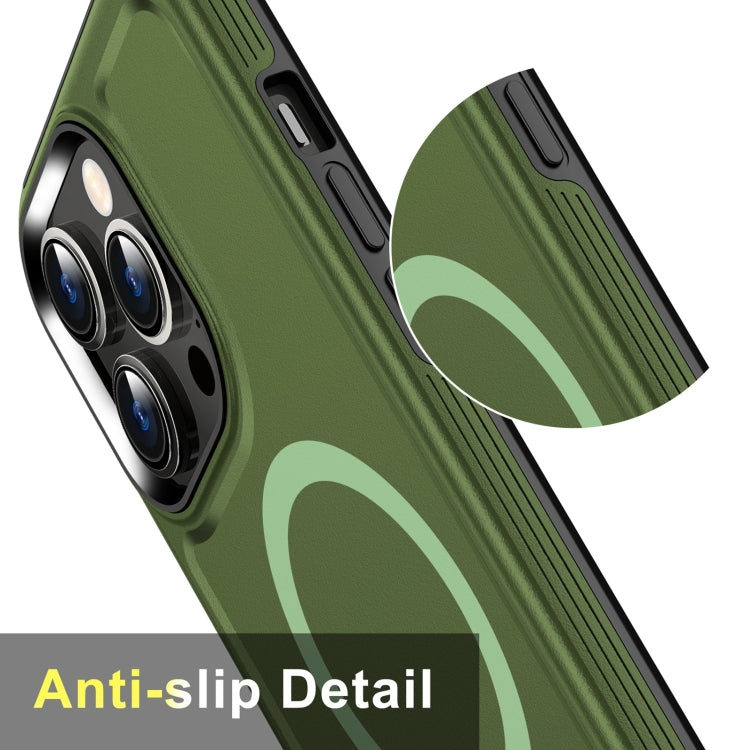 For iPhone 12 Shield Armor MagSafe TPU Hybrid PC Phone Case(Grass Green) - iPhone 12 / 12 Pro Cases by PMC Jewellery | Online Shopping South Africa | PMC Jewellery