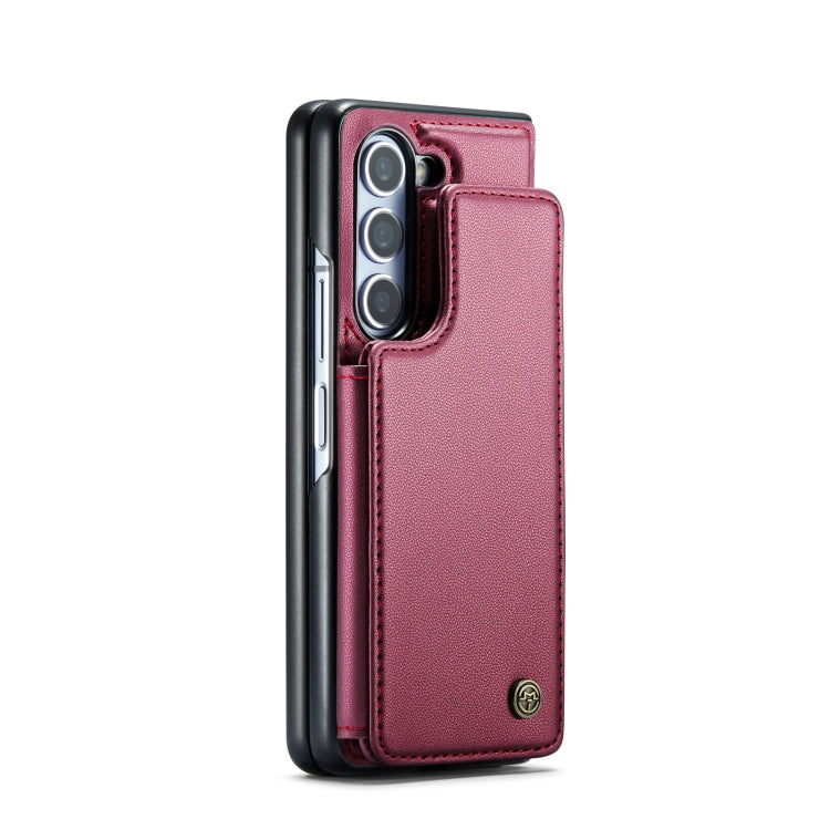 For Samsung Galaxy Z Fold5 CaseMe C22 PC+TPU Business Style RFID Anti-theft Leather Phone Case(Wine Red) - Galaxy Z Fold5 Cases by CaseMe | Online Shopping South Africa | PMC Jewellery | Buy Now Pay Later Mobicred