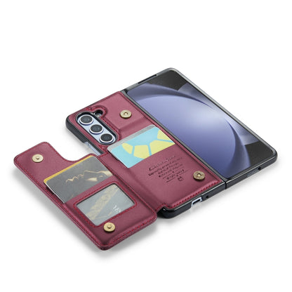 For Samsung Galaxy Z Fold5 CaseMe C22 PC+TPU Business Style RFID Anti-theft Leather Phone Case(Wine Red) - Galaxy Z Fold5 Cases by CaseMe | Online Shopping South Africa | PMC Jewellery | Buy Now Pay Later Mobicred