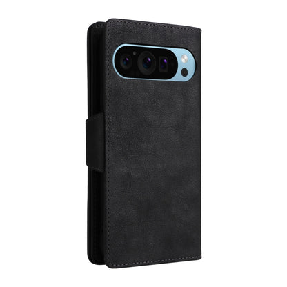 For Google Pixel 9 Rivet Buckle 9 Cards Three Fold Leather Phone Case(Black) - Google Cases by PMC Jewellery | Online Shopping South Africa | PMC Jewellery | Buy Now Pay Later Mobicred