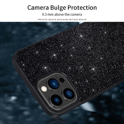 For iPhone 16 Plus SULADA Glittery PC Hybrid TPU Handmade Leather Phone Case(Black) - iPhone 16 Plus Cases by SULADA | Online Shopping South Africa | PMC Jewellery | Buy Now Pay Later Mobicred