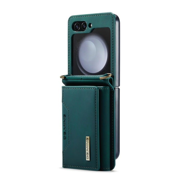 For Samsung Galaxy Z Flip5 5G DG.MING M2 Series Card Bag Magnetic Leather Phone Case(Green) - Galaxy Z Flip5 Cases by DG.MING | Online Shopping South Africa | PMC Jewellery | Buy Now Pay Later Mobicred