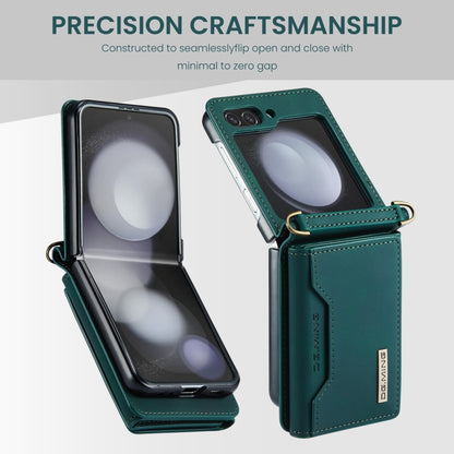 For Samsung Galaxy Z Flip5 5G DG.MING M2 Series Card Bag Magnetic Leather Phone Case(Green) - Galaxy Z Flip5 Cases by DG.MING | Online Shopping South Africa | PMC Jewellery | Buy Now Pay Later Mobicred