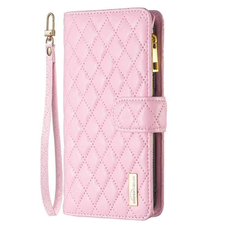 For Honor X7b Diamond Lattice Zipper Wallet Leather Flip Phone Case(Pink) - Honor Cases by PMC Jewellery | Online Shopping South Africa | PMC Jewellery