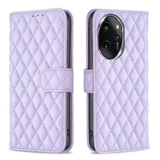 For Honor 100 Pro Diamond Lattice Wallet Flip Leather Phone Case(Purple) - Honor Cases by PMC Jewellery | Online Shopping South Africa | PMC Jewellery | Buy Now Pay Later Mobicred