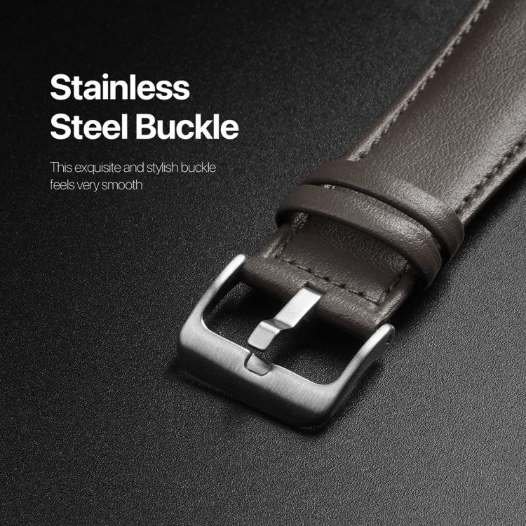 For Apple Watch 3 38mm DUX DUCIS YS Series Genuine Leather Watch Band(Grey) - Watch Bands by DUX DUCIS | Online Shopping South Africa | PMC Jewellery | Buy Now Pay Later Mobicred