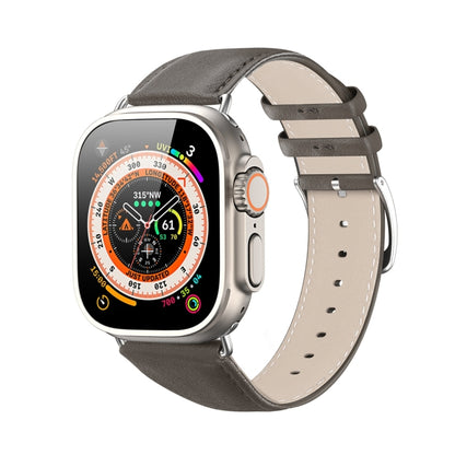 For Apple Watch 3 42mm DUX DUCIS YS Series Genuine Leather Watch Band(Grey) - Watch Bands by DUX DUCIS | Online Shopping South Africa | PMC Jewellery | Buy Now Pay Later Mobicred