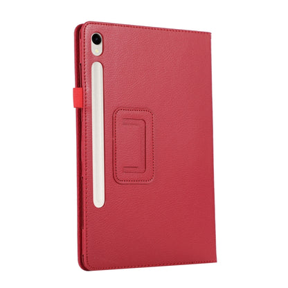 For Samsung Galaxy Tab S9 Litchi Texture Leather Tablet Case with Holder(Red) - Other Galaxy Tab PC by PMC Jewellery | Online Shopping South Africa | PMC Jewellery | Buy Now Pay Later Mobicred