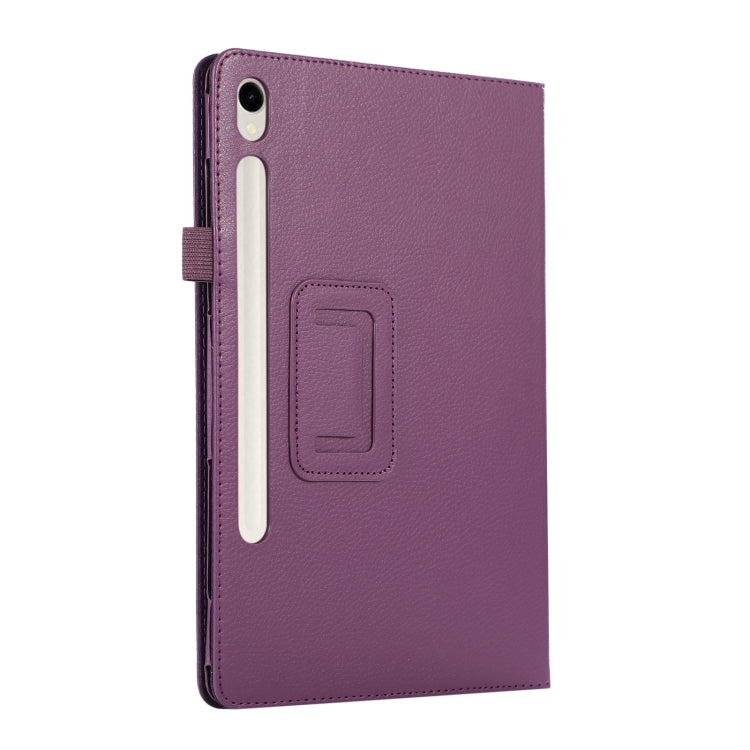 For Samsung Galaxy Tab S9 Ultra Litchi Texture Leather Tablet Case with Holder(Purple) - Other Galaxy Tab PC by PMC Jewellery | Online Shopping South Africa | PMC Jewellery | Buy Now Pay Later Mobicred