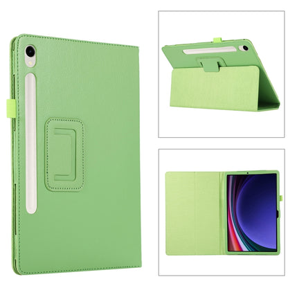 For Samsung Galaxy Tab S9 Ultra Litchi Texture Leather Tablet Case with Holder(Green) - Other Galaxy Tab PC by PMC Jewellery | Online Shopping South Africa | PMC Jewellery | Buy Now Pay Later Mobicred