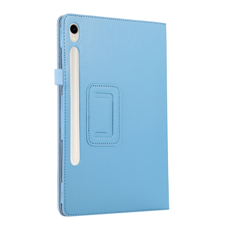 For Samsung Galaxy Tab S9 Ultra Litchi Texture Leather Tablet Case with Holder(Sky Blue) - Other Galaxy Tab PC by PMC Jewellery | Online Shopping South Africa | PMC Jewellery | Buy Now Pay Later Mobicred