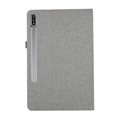 For Samsung Galaxy Tab S10 Ultra Horizontal Flip TPU + Fabric PU Leather Tablet Case(Grey) - Tab S10 Ultra Cases by PMC Jewellery | Online Shopping South Africa | PMC Jewellery | Buy Now Pay Later Mobicred