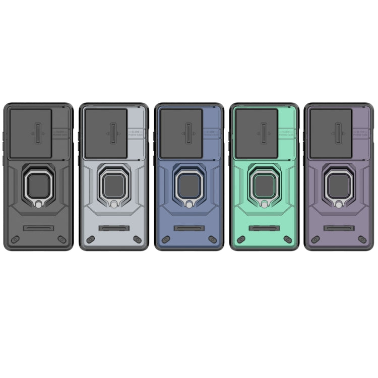For OnePlus 12 5G Sliding Camshield TPU + PC Shockproof Phone Case with Holder(Purple) - OnePlus Cases by PMC TechLife | Online Shopping South Africa | PMC TechLife