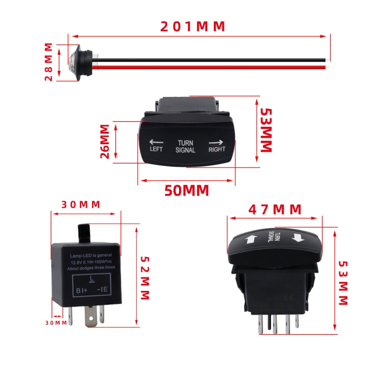 CP-4306 UTV ATU Car Side-by-side Turn Signal Light Kit - Car Light Accessories by PMC TechLife | Online Shopping South Africa | PMC TechLife | Buy Now Pay Later Mobicred