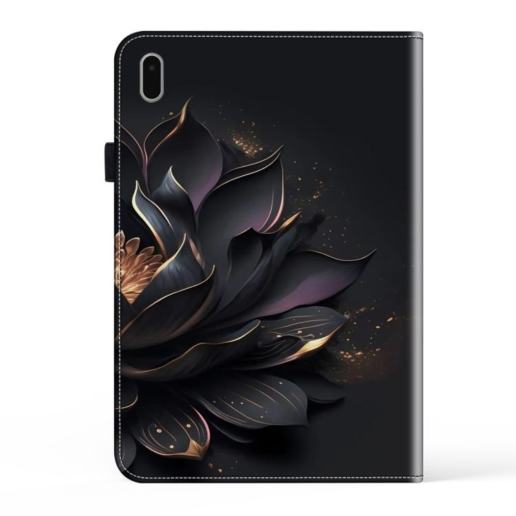 For Samsung Galaxy Tab S9 Crystal Texture Painted Leather Tablet Case(Purple Lotus) - Galaxy Tab S9 Cases by PMC Jewellery | Online Shopping South Africa | PMC Jewellery | Buy Now Pay Later Mobicred