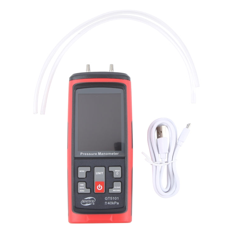 BENETECH GT5101 LCD Display Differential Pressure Meter, Specification:100KPa - free shipping - PMC TechLife - Order now!