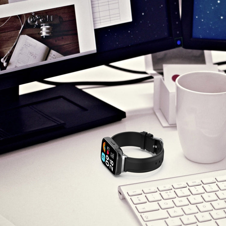 For Redmi Watch 3 Lite / Watch 3 Active Leather Replacement Watch Band(Grey) - Watch Bands by PMc TechLife | Online Shopping South Africa | PMc TechLife | Buy Now Pay Later Mobicred
