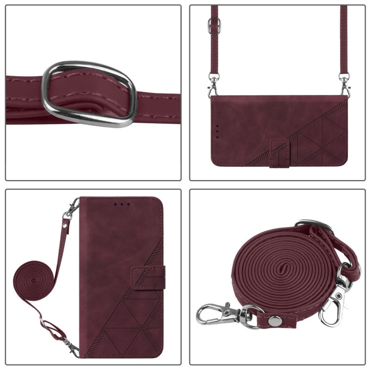 For Huawei Pura 70 Crossbody 3D Embossed Flip Leather Phone Case(Wine Red) - Huawei Cases by PMC Jewellery | Online Shopping South Africa | PMC Jewellery | Buy Now Pay Later Mobicred