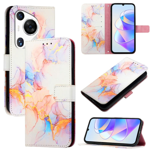 For Huawei Pura 70 Pro / 70 Pro+ PT003 Marble Pattern Flip Leather Phone Case(LS004 Marble White) - Huawei Cases by PMC Jewellery | Online Shopping South Africa | PMC Jewellery | Buy Now Pay Later Mobicred