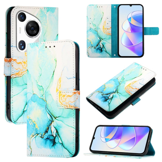 For Huawei Pura 70 Pro / 70 Pro+ PT003 Marble Pattern Flip Leather Phone Case(LS003 Green) - Huawei Cases by PMC Jewellery | Online Shopping South Africa | PMC Jewellery | Buy Now Pay Later Mobicred